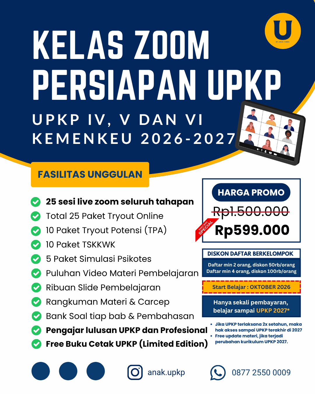 PAKET KELAS ZOOM UPKP 2026-2027 (START : OKTOBER 2026)